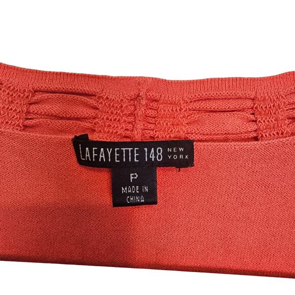 Lafayette 148 Sweater Knit Sweater Women S Orange Scoop Neck Sweater Pullover - Picture 6 of 8